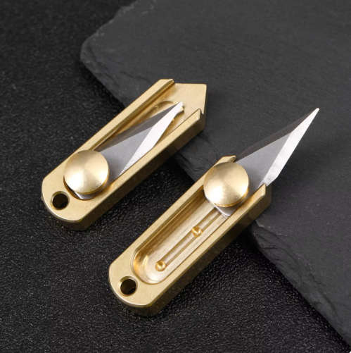 Mini Self Defense Keyring Knife - Gold