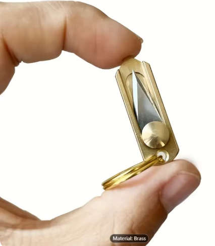 Mini Self Defense Keyring Knife - Gold