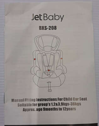 Jet Baby BXS-208 Car Seat, Suitable for  9-36kg - Black and Red