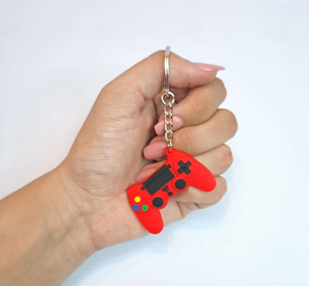 Gaming Red Rubber PS Controller Keyring