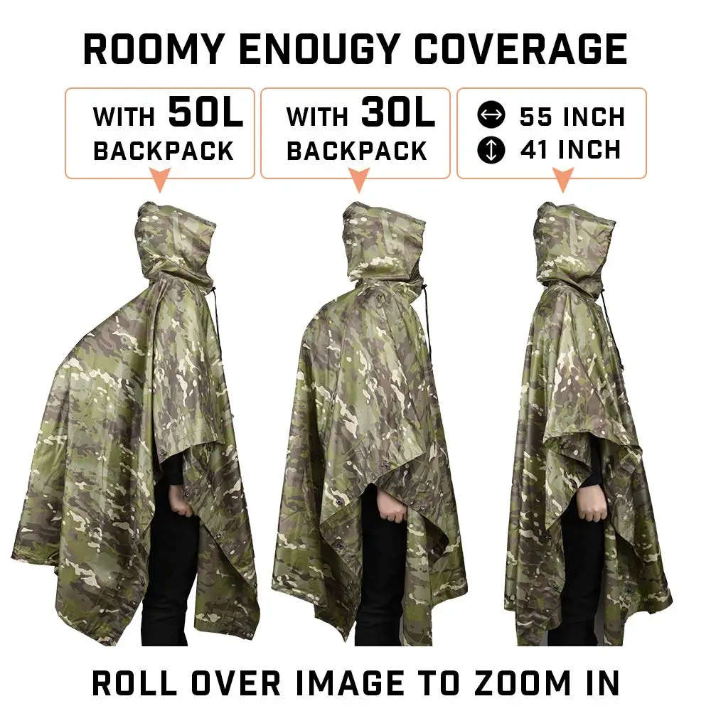 Camouflage Rain Poncho