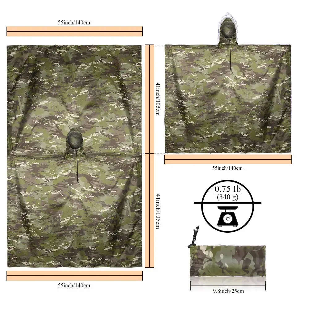Camouflage Rain Poncho