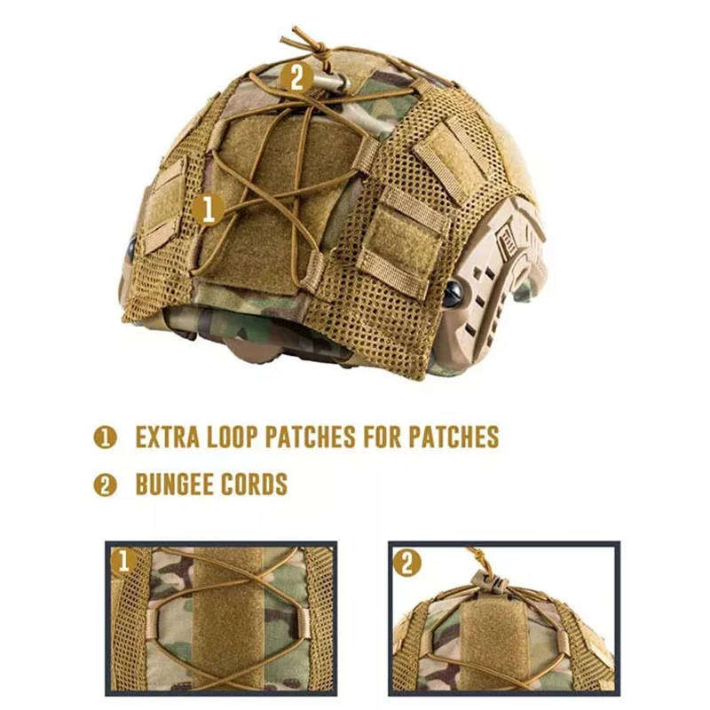 Tactical Helmet Cover Airsoft Headwear - KHAKI