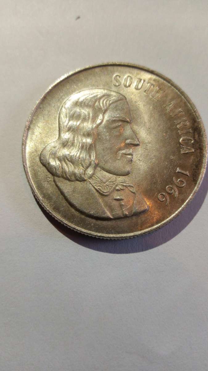 South Africa 1966 Silver R1 tagged ear Coin Rare  As Per Photo