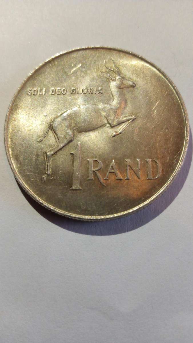 South Africa 1966 Silver R1 tagged ear Coin Rare  As Per Photo