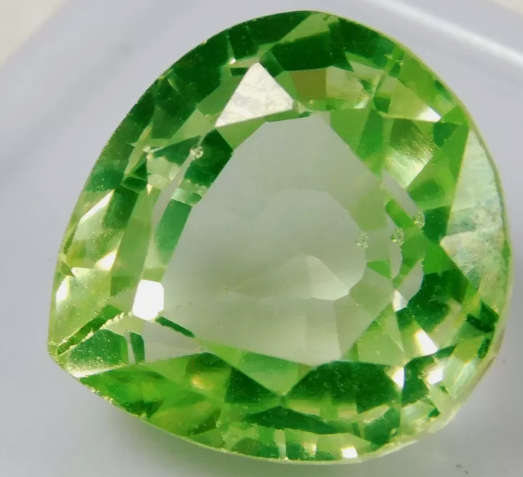 14.5 Ct Apple Green Peridot. Pear Cut gemstone