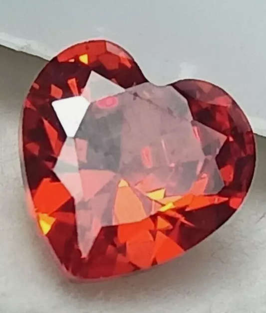 1ct 6mm Orange Heart shape Sapphire