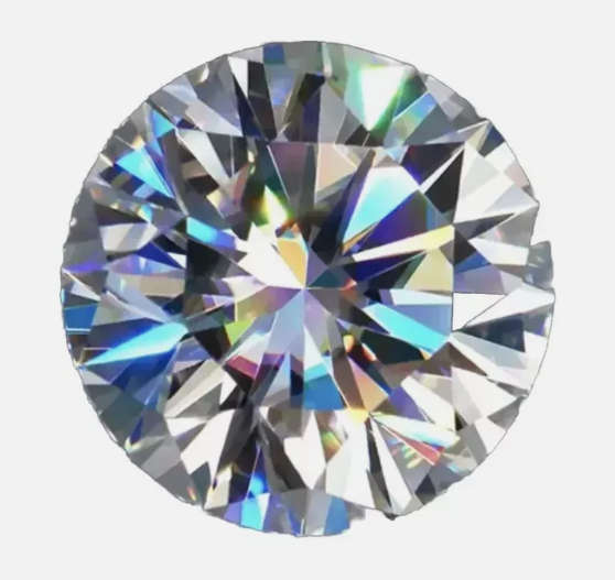 1.40 Cts Moissanite Round. 7.2mm D-Color VVS1