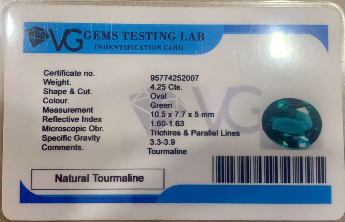 4.25 Cts Green Tourmaline Oval