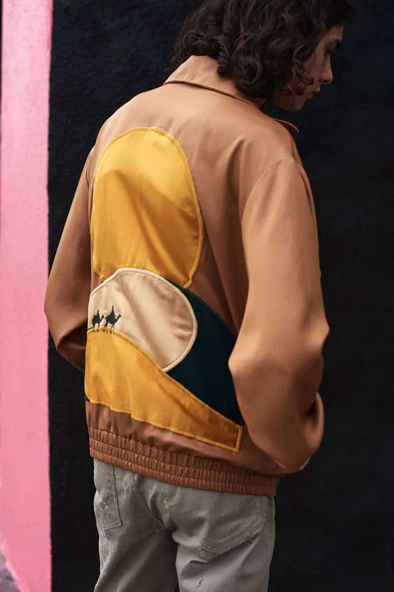 Mens CMMN Sweden satin jacket