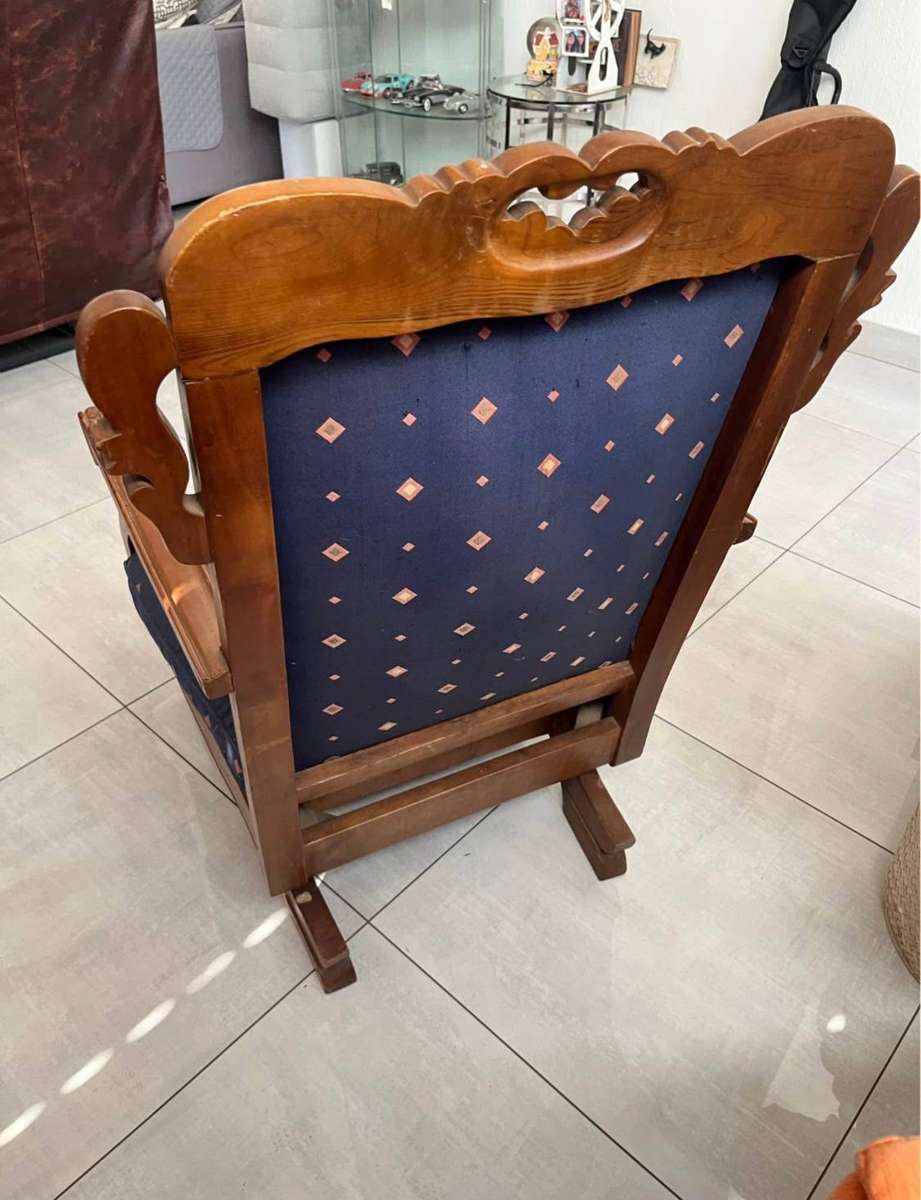Vintage carved oak rocking chair
