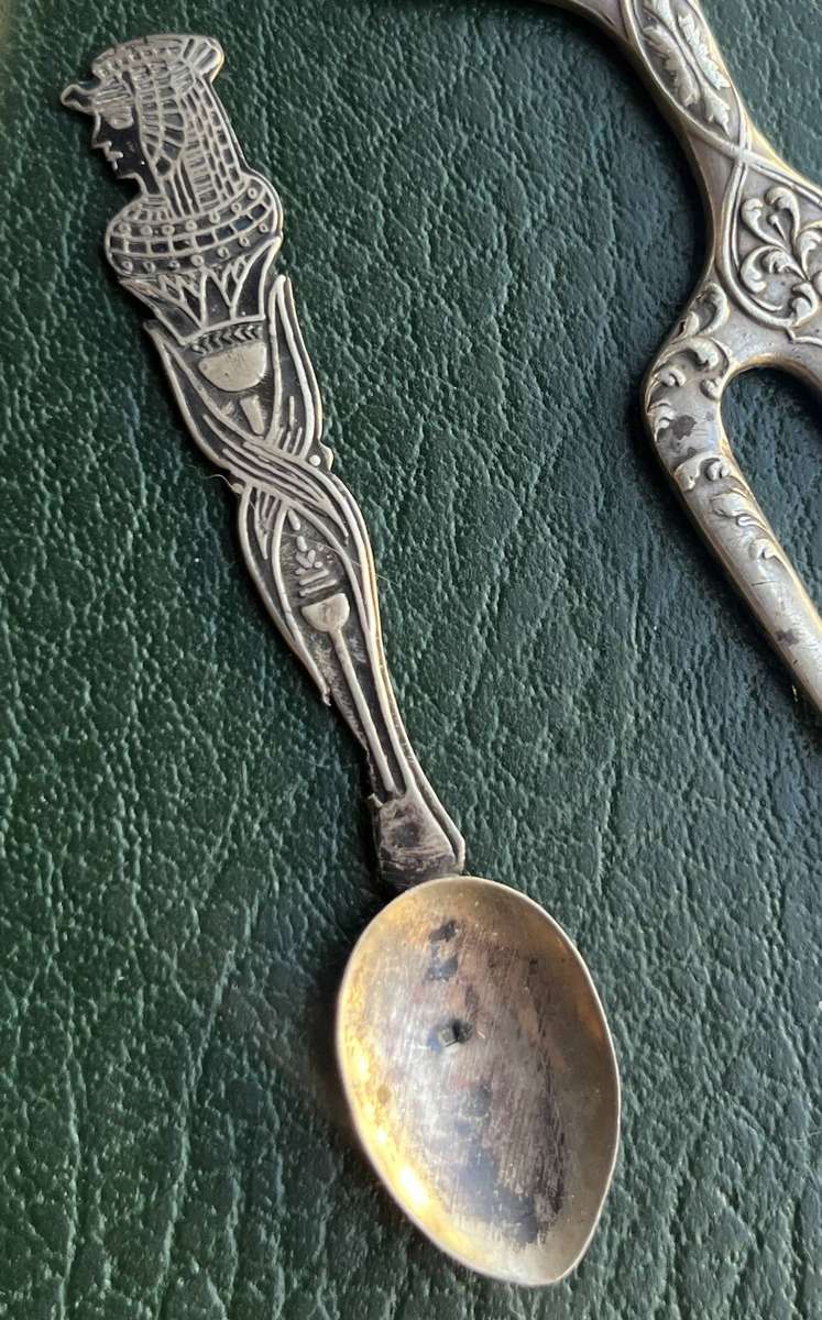 Vintage egyptian silver spoon