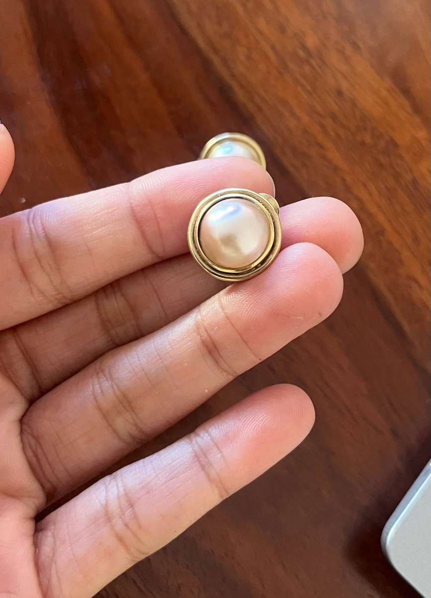 Vintage 9ct / 14ct pearl earrings