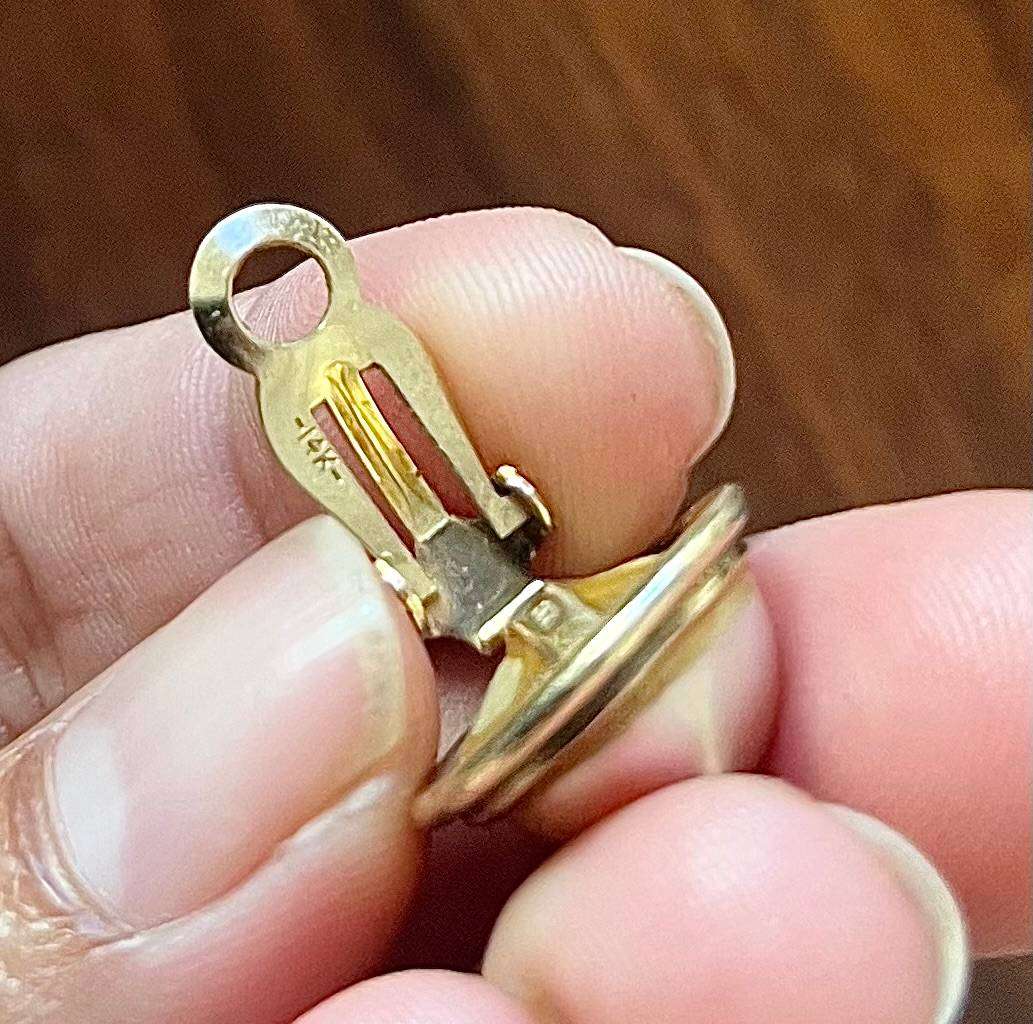 Vintage 9ct / 14ct pearl earrings