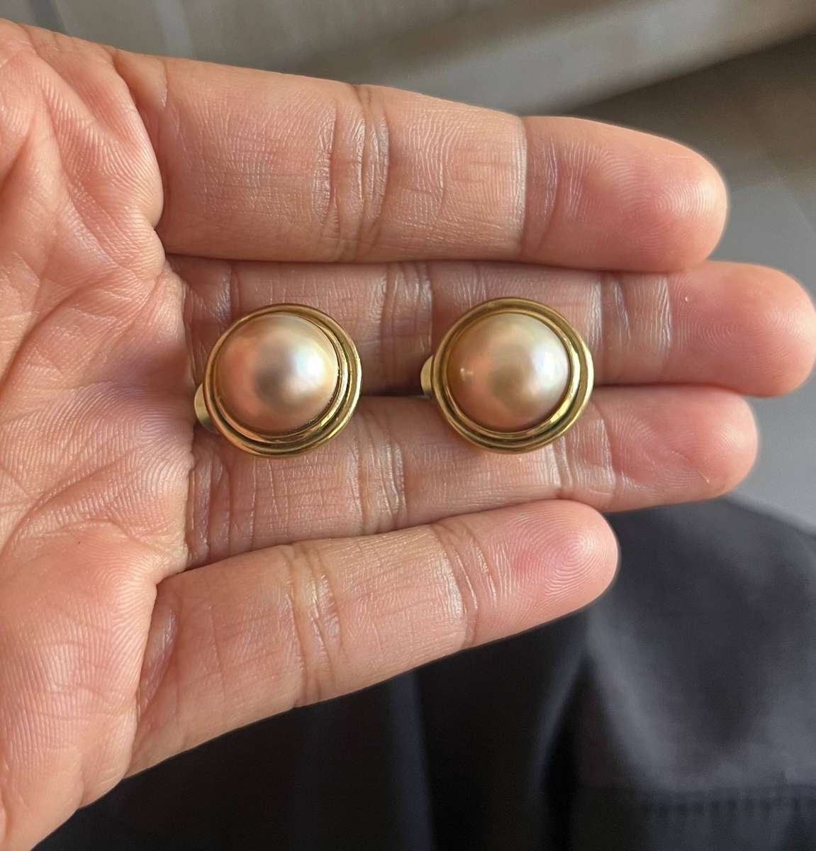 Vintage 9ct / 14ct pearl earrings