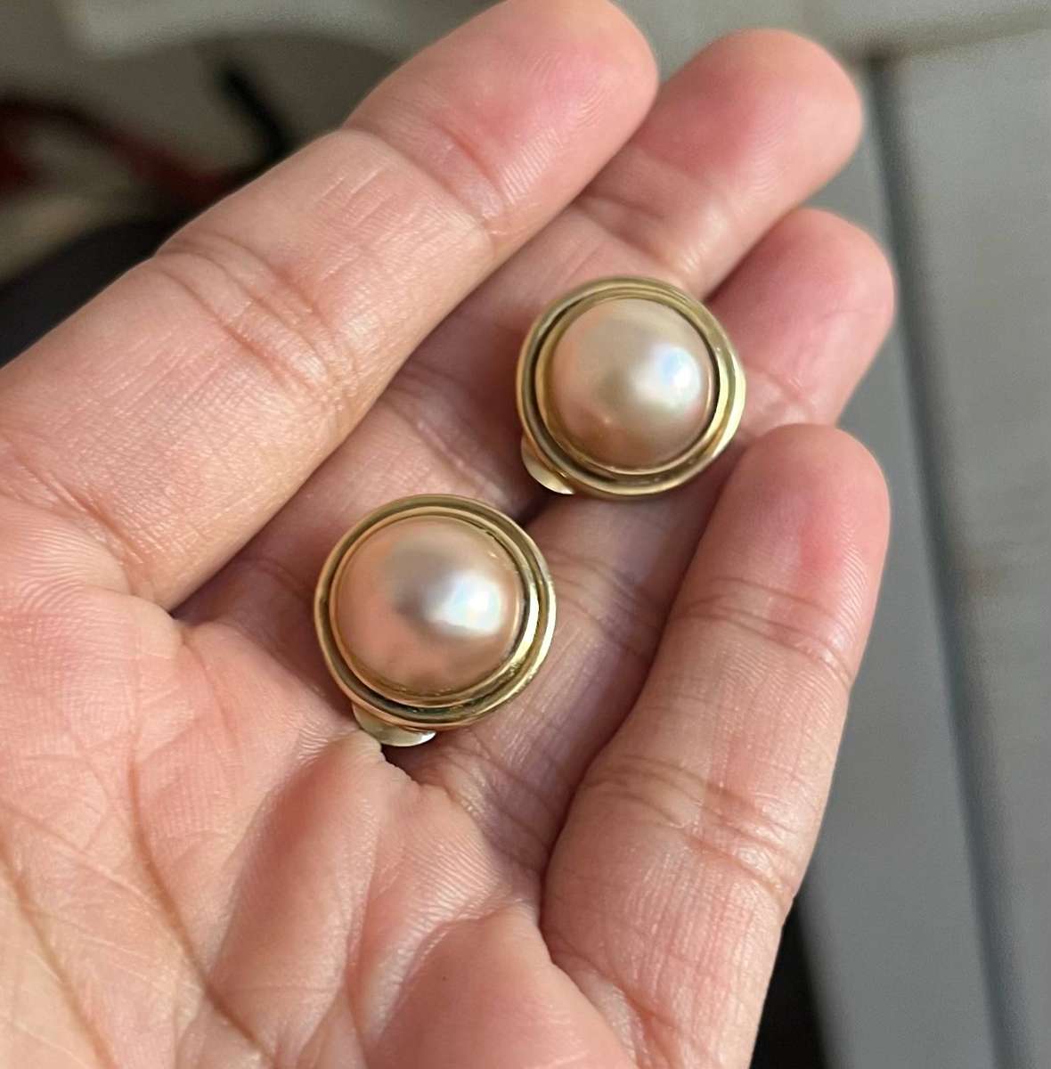 Vintage 9ct / 14ct pearl earrings