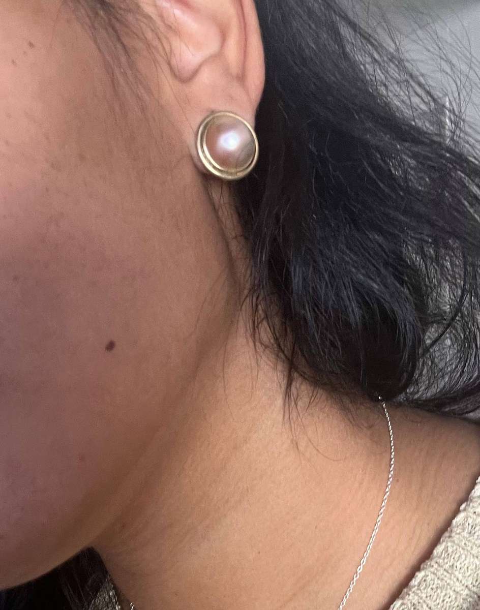 Vintage 9ct / 14ct pearl earrings