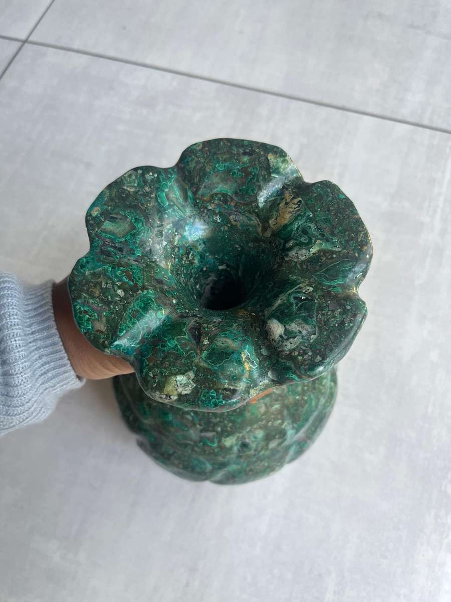 Heavy Malachite vase