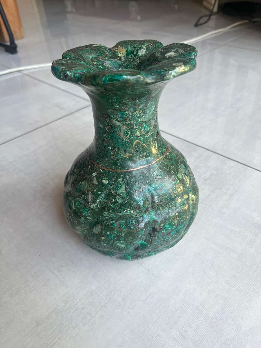 Heavy Malachite vase