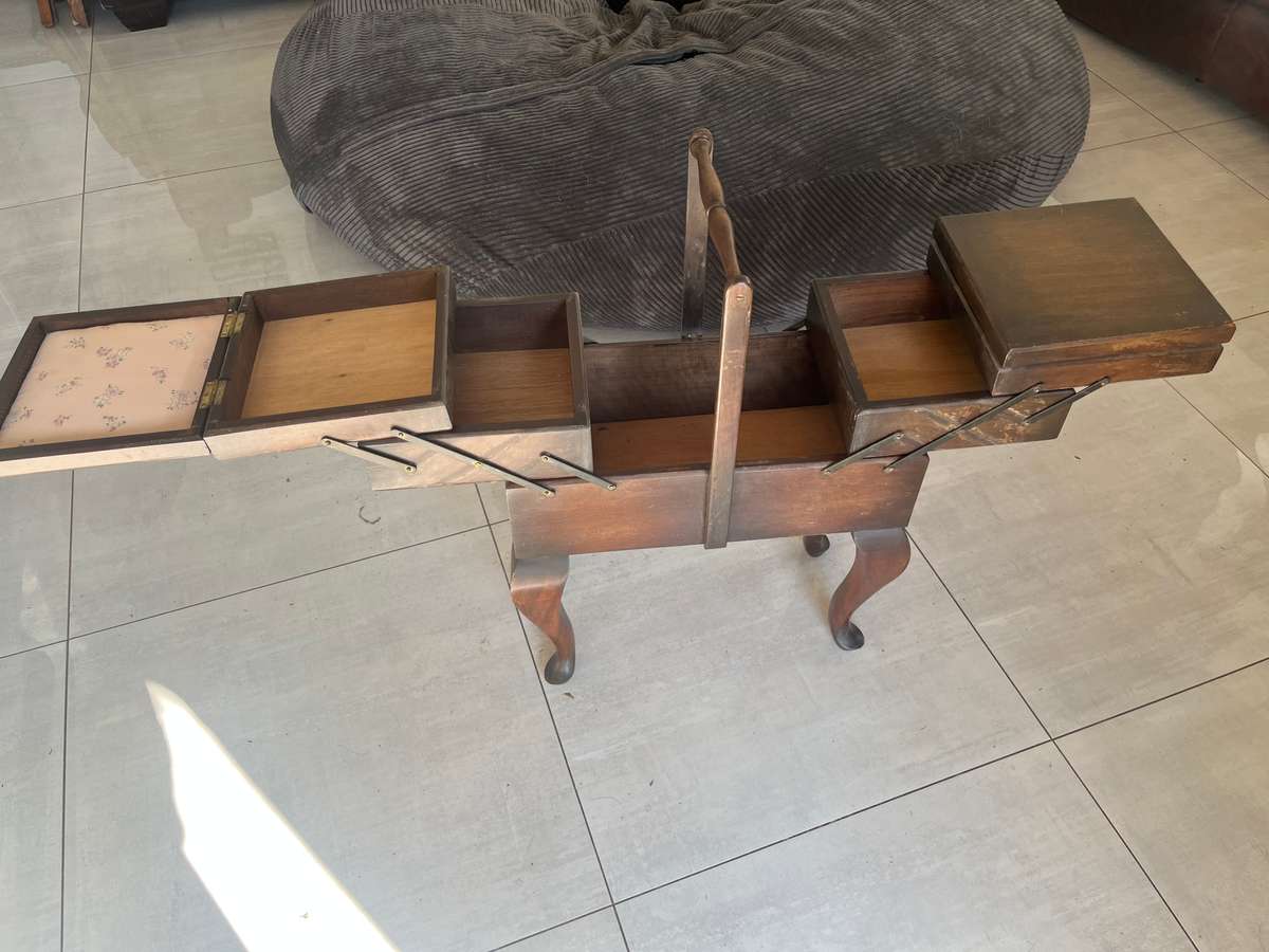 Vintage accordion sewing box