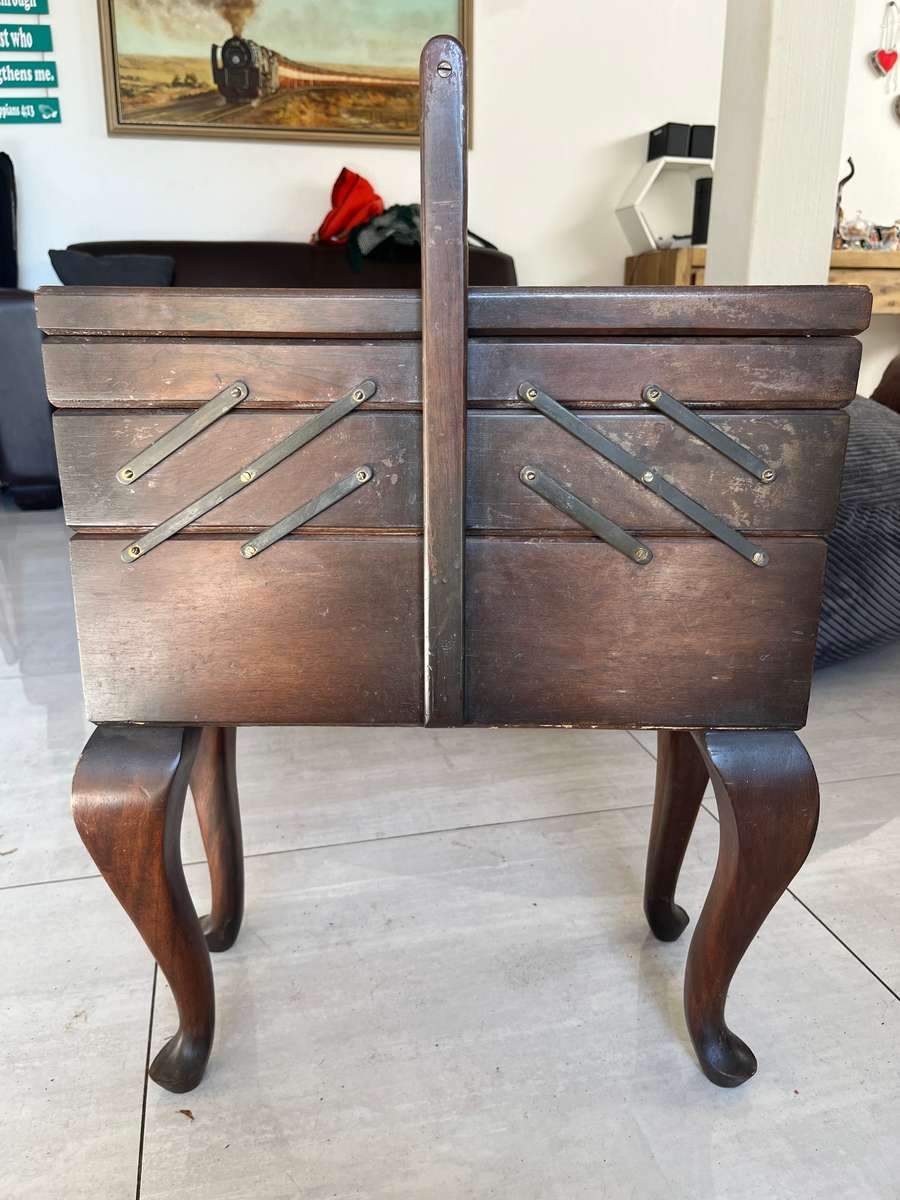 Vintage accordion sewing box