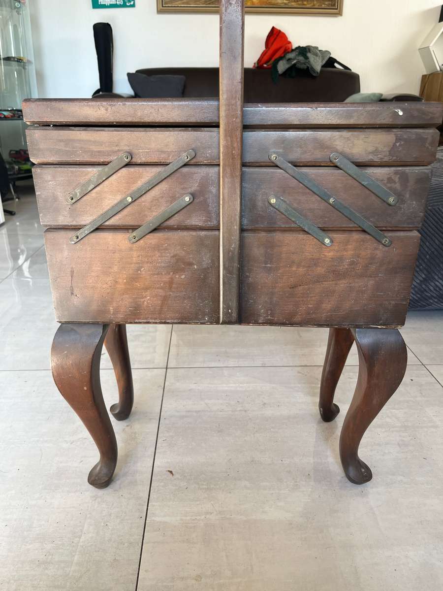 Vintage accordion sewing box