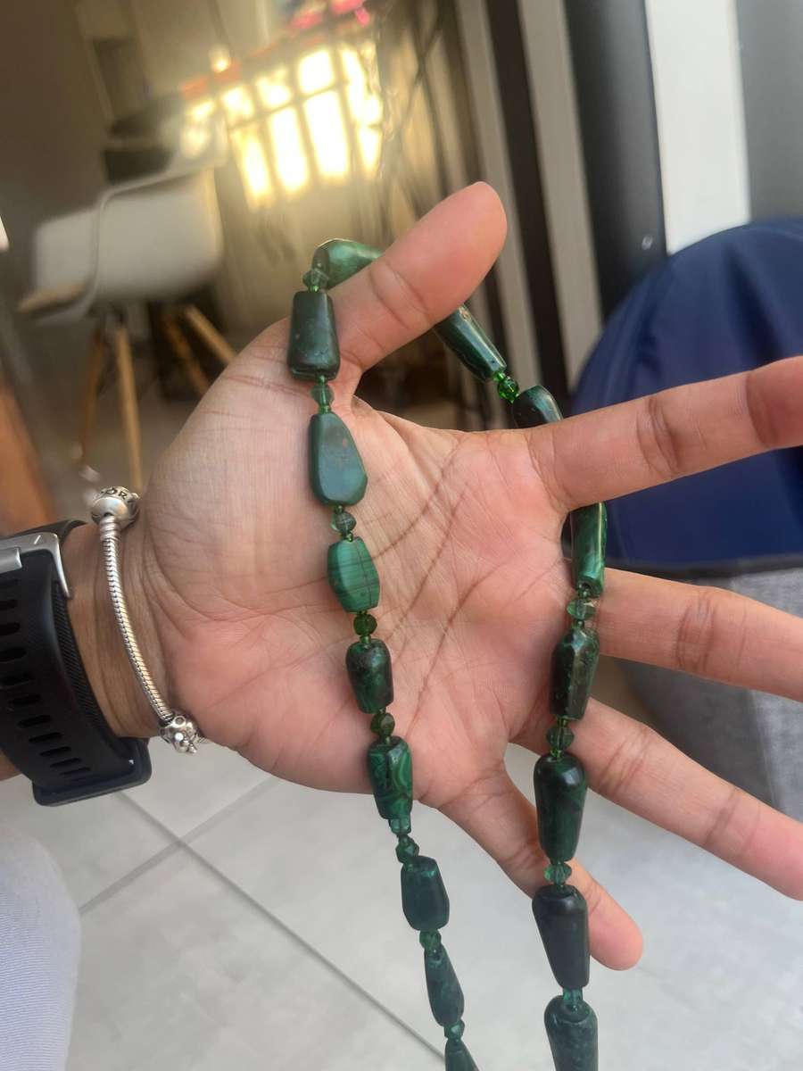Heavy malachite necklace
