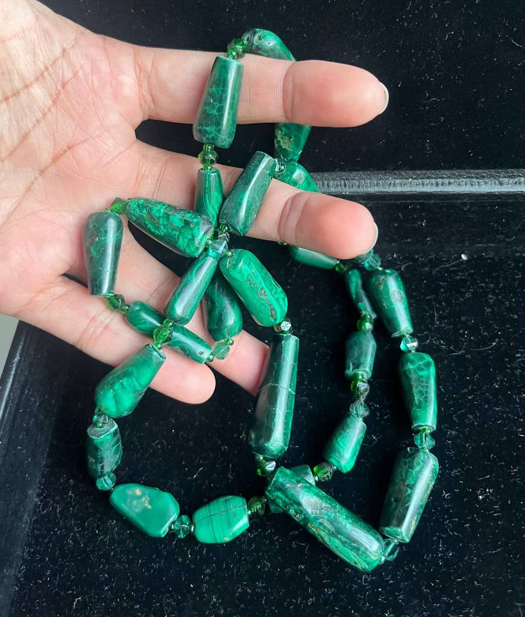 Heavy malachite necklace
