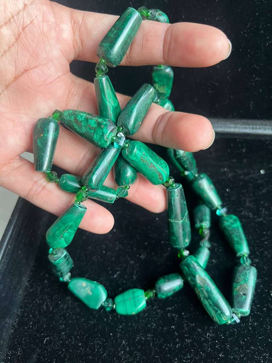 Heavy malachite necklace