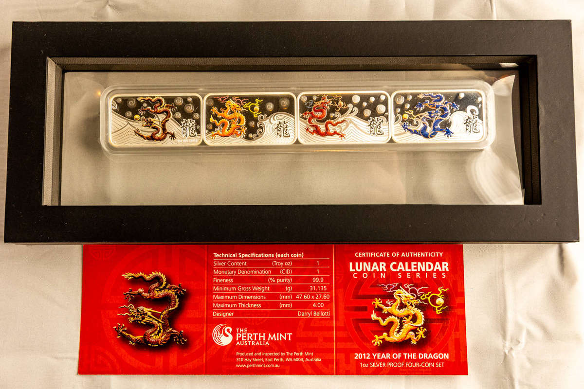 Australian Lunar Calendar 2012 Year of Dragon Silver Set