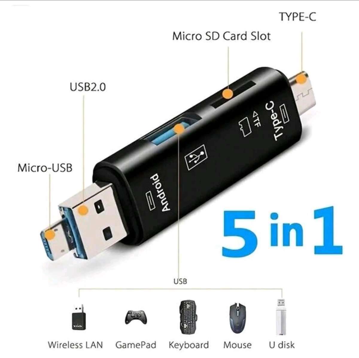 Multifunctional USB 2.0 Type C 5 in 1 USB