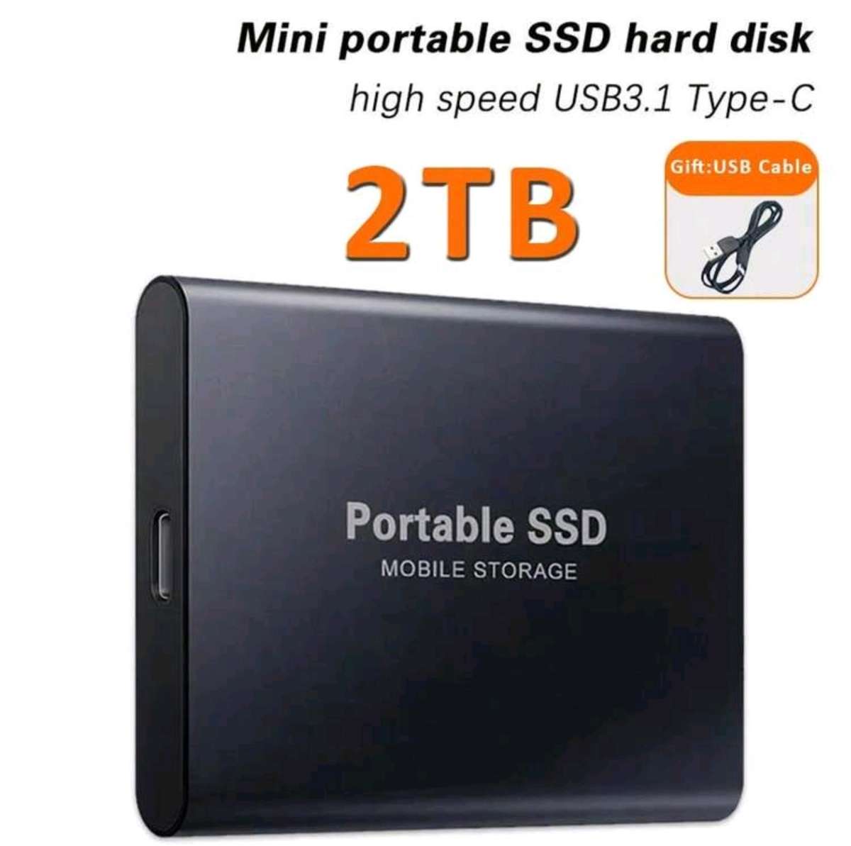 2TB Portable SSD (Black)