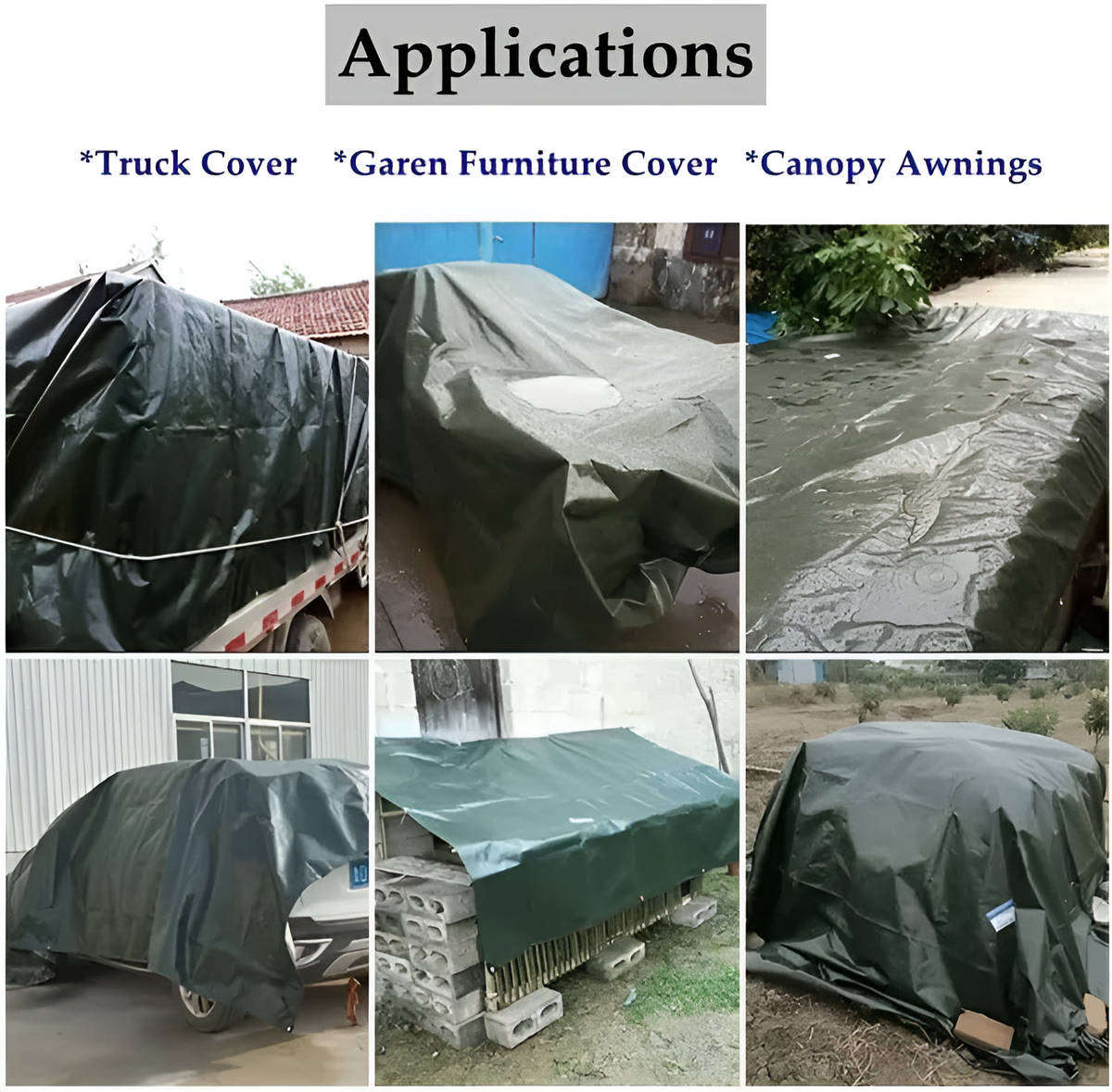 TOXIYA Multi Purpose Waterproof Cover Waterproof Poly Tarp Cover - L- ( 4m x 6m )