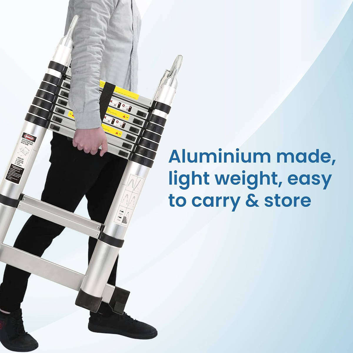 Homepola Multi-Purpose Folding Aluminium Telescopic Step Ladder 4.4 Meter