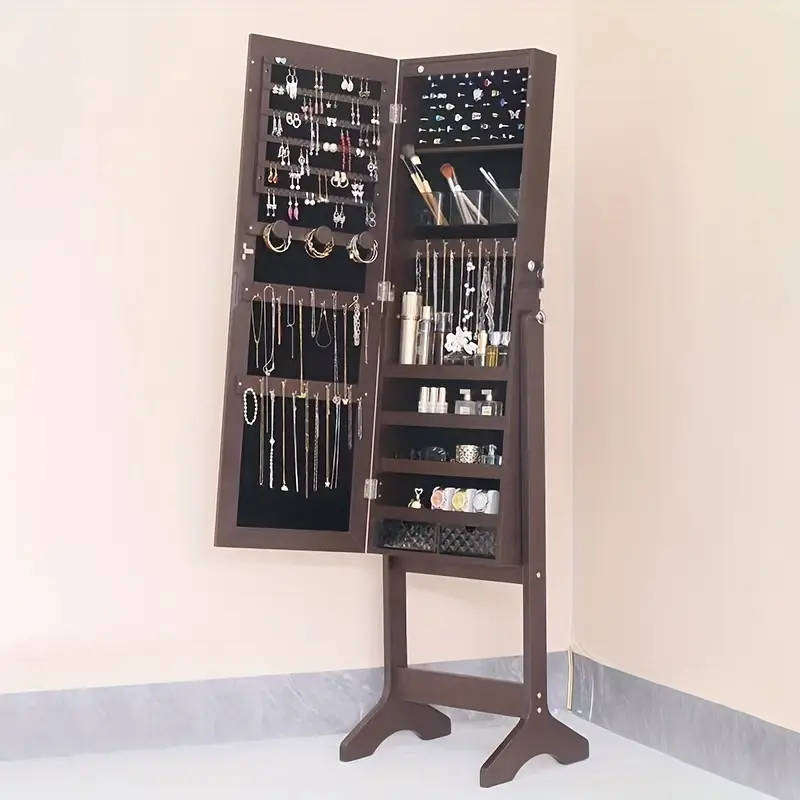 HOMEPOLA Elegant Jewellery Storage Cabinet with Full Length Mirror