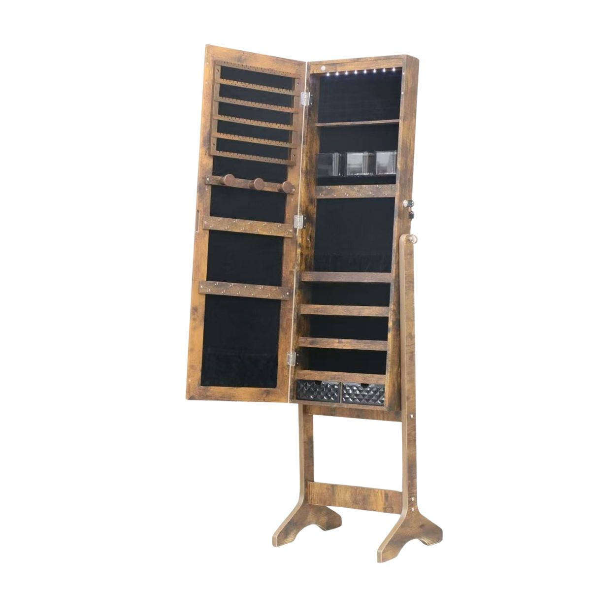 HOMEPOLA Elegant Jewellery Storage Cabinet with Full Length Mirror