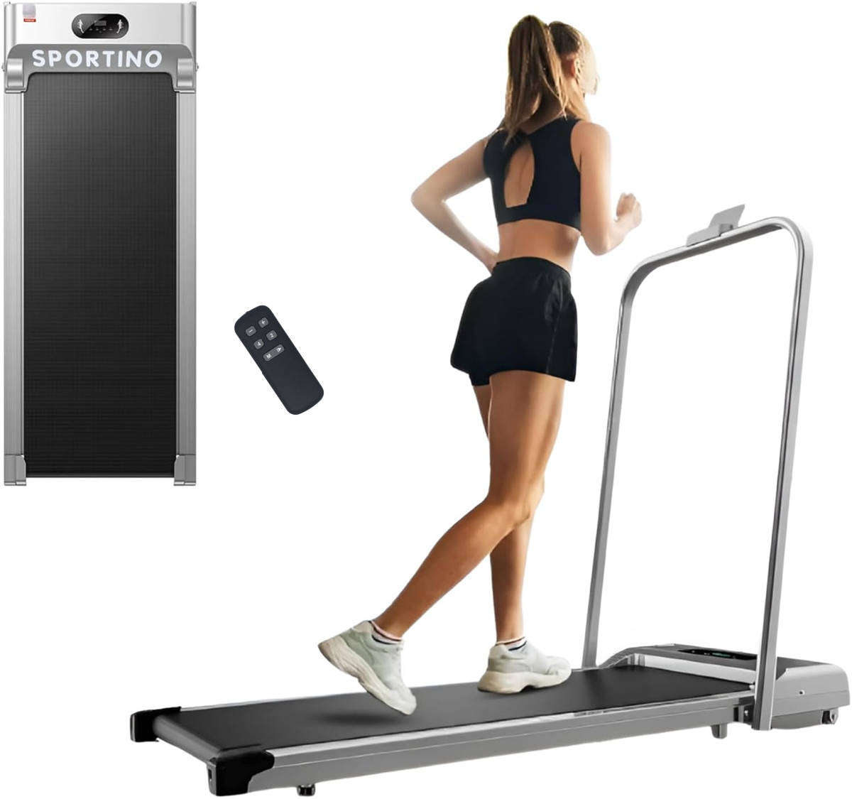 SPORTINO Walking Jogging Machine, Smartphone App/Remote Control, Dual Mode-80% new
