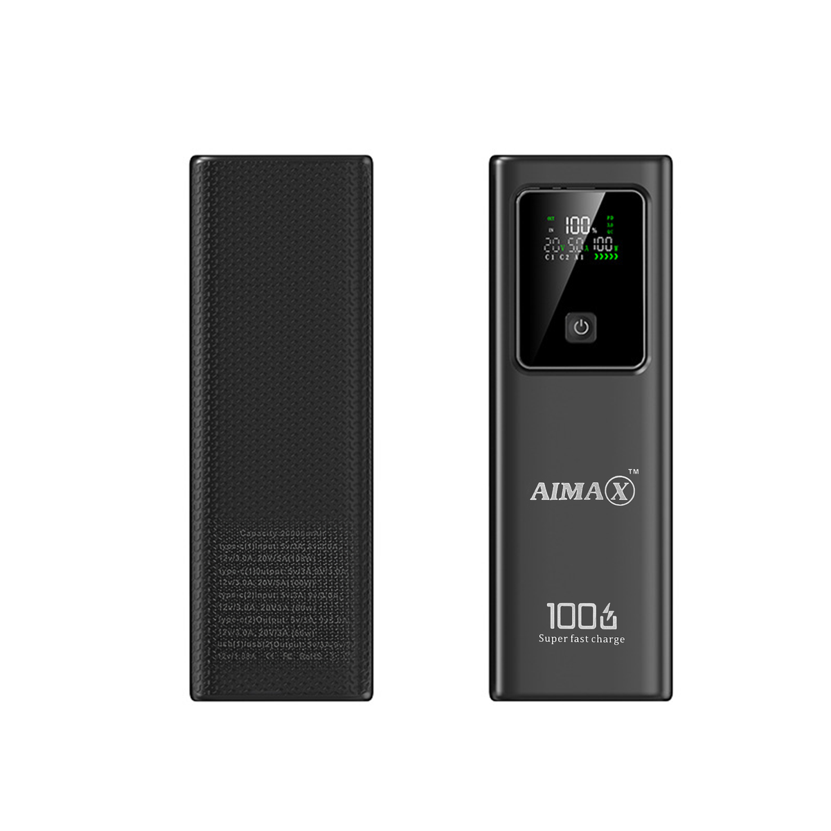 AIMAX PD100W Super Fast Charging 20000mAh Power Bank with LED Display - Grey