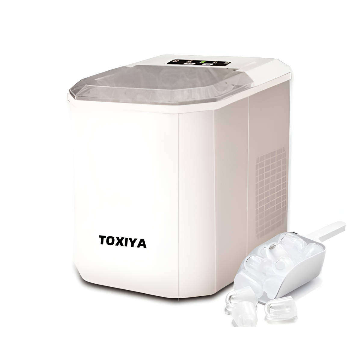 TOXIYA portable desktop ice maker smart and convenient efficient ice making - White