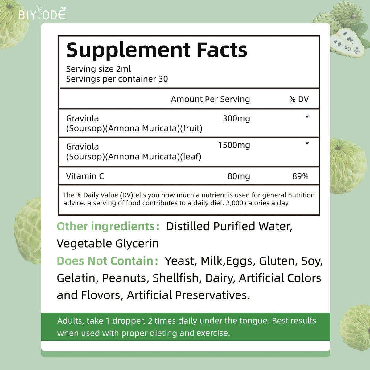 Biyode Soursop Graviola Liquid Drops BIYODE