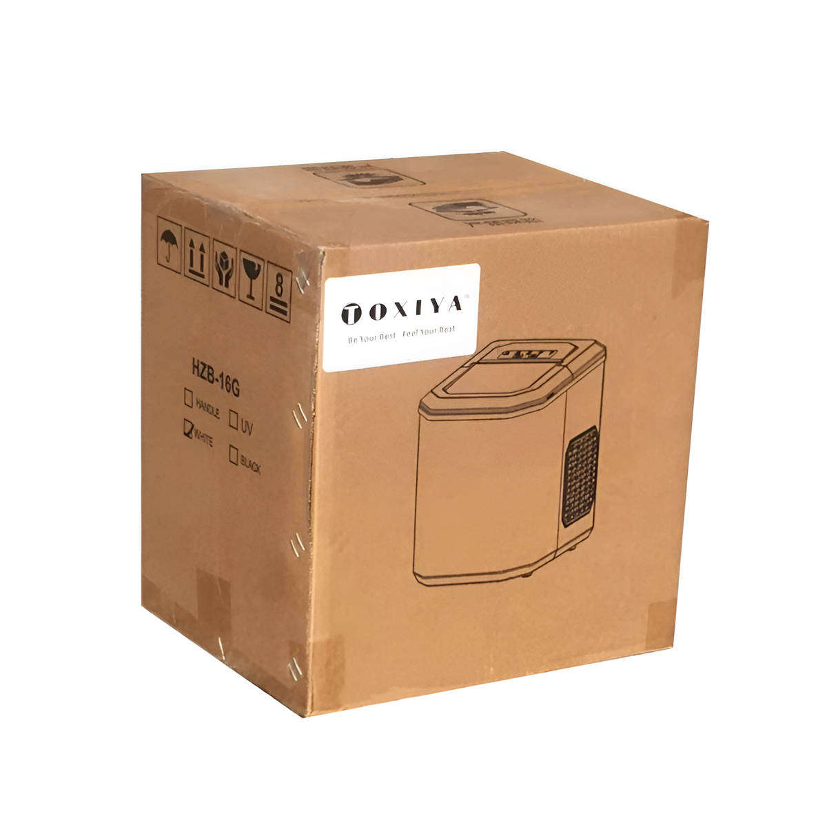 TOXIYA portable desktop ice maker smart and convenient efficient ice making - White