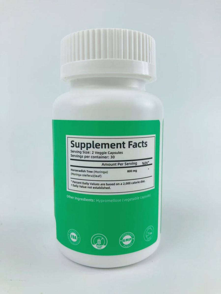 Biyode Moringa 60 Capsules, 800mg of Nutrient-Rich Moringa, Promotes Energy