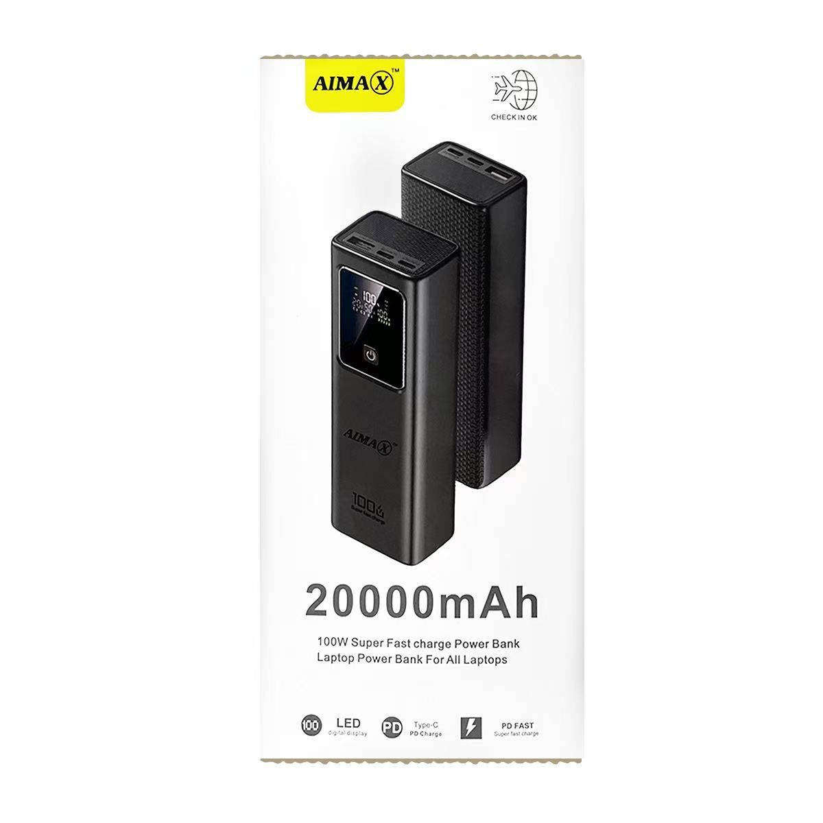AIMAX PD100W Super Fast Charging 20000mAh Power Bank with LED Display