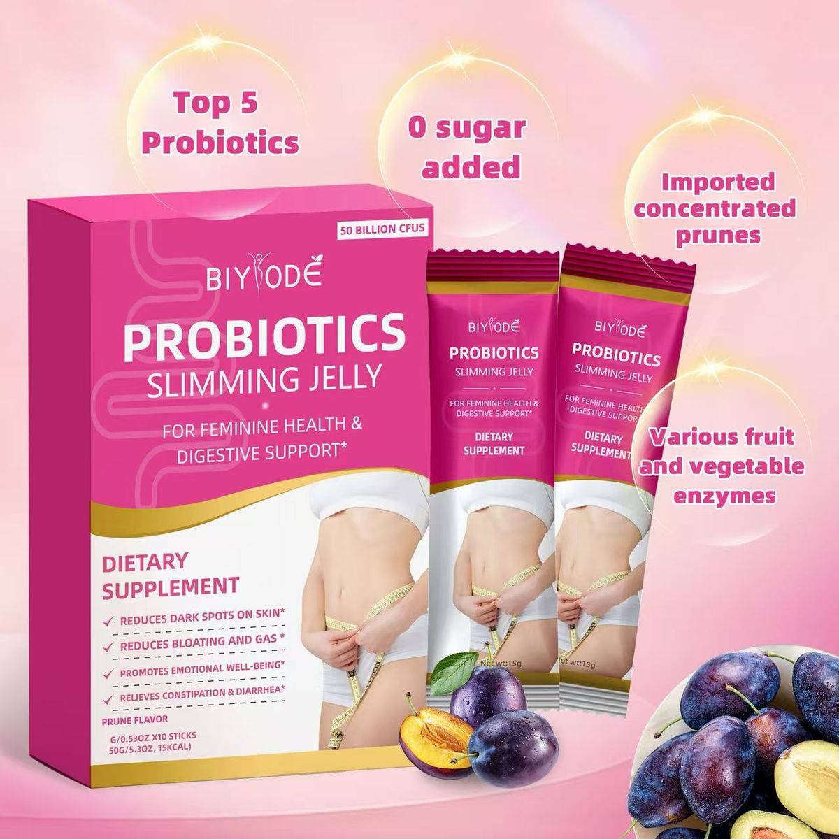 BIYODE Women's 10 STICKS Probiotic Jelly Low Calorie BIYODE