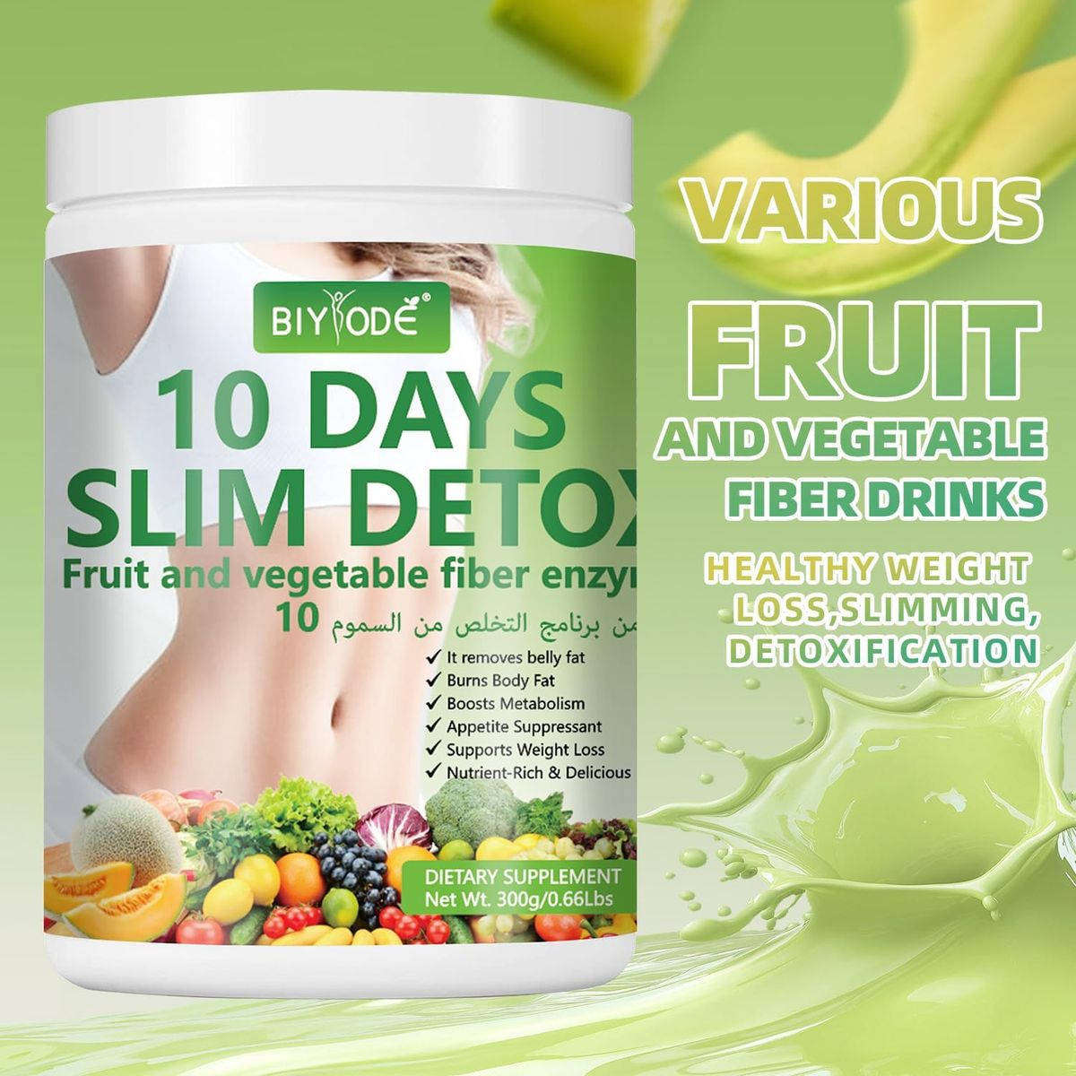 BIYODE 10-Day Slimming & Detoxifying Fruit and Vegetable Fiber Enzyme Shake