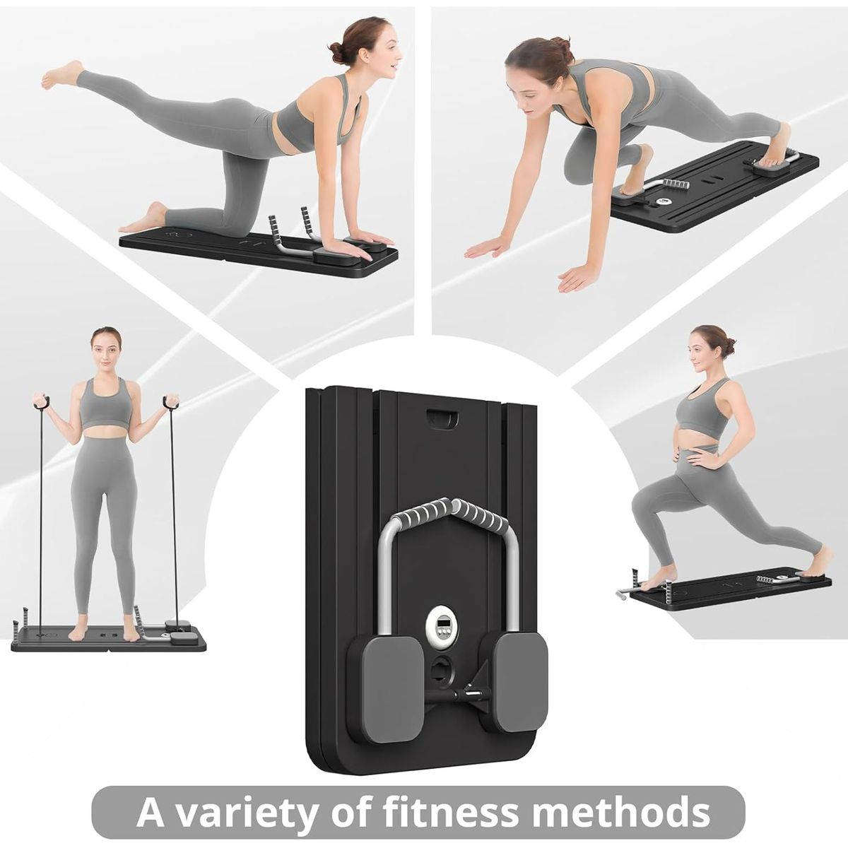 SPORTINO - Pilates Reformer Board - Multifunctional Foldable Reformer Board - Black
