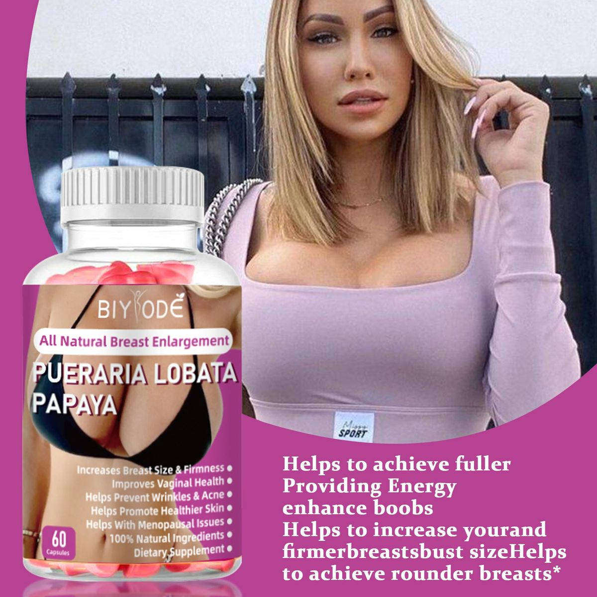 BIYODE Breast Enlargement Supplement, Breast Lift and Fullness
