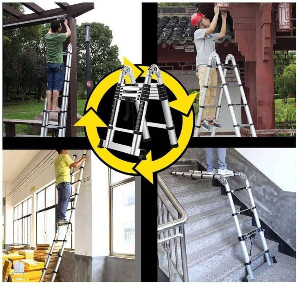 Homepola Multi-Purpose Folding Aluminium Telescopic Step Ladder 4.4 Meter