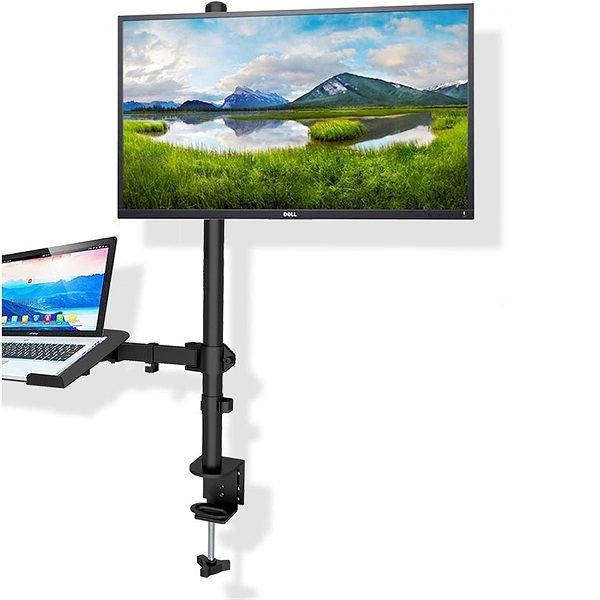 TOXIYA Multi-Function Adjustable Monitor & Laptop Desk Mount Stand