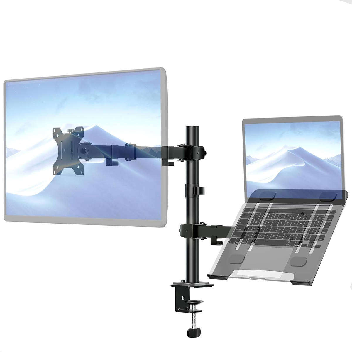 TOXIYA Multi-Function Adjustable Monitor & Laptop Desk Mount Stand